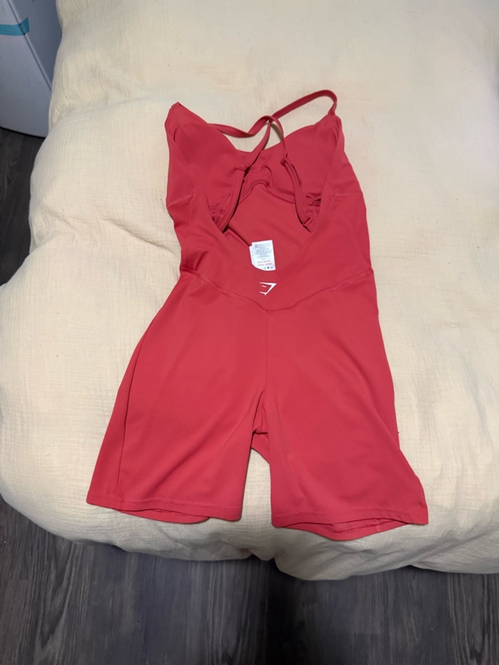 Gymshark Coral Red Strappy All in One